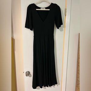 Reformation Black V-Neck Dress